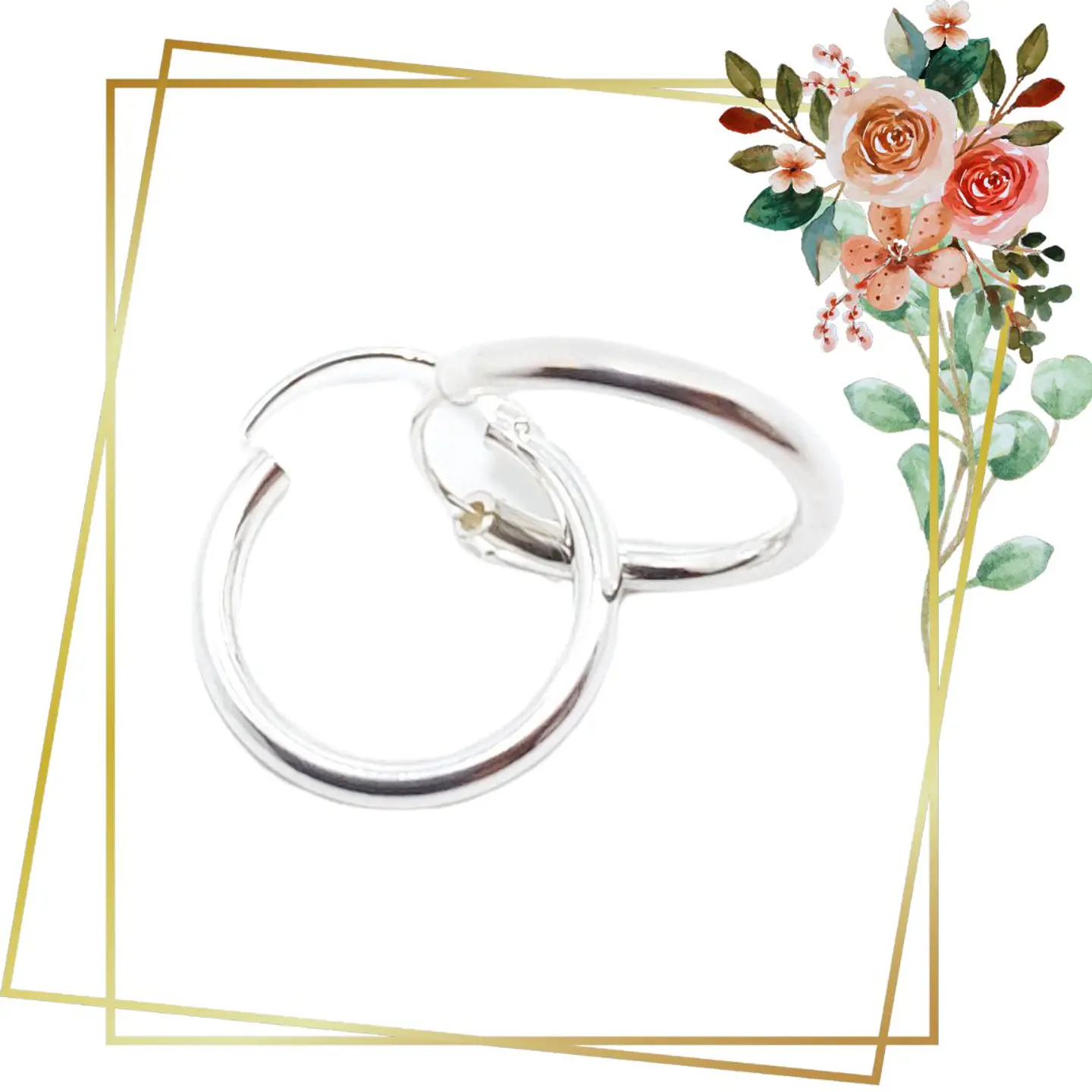 Aros de Plata 925 Argollas Tubulares 2cm diámetro 1