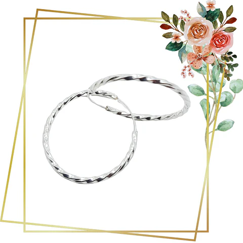 Aros de Plata 925 Argollas Trenzadas