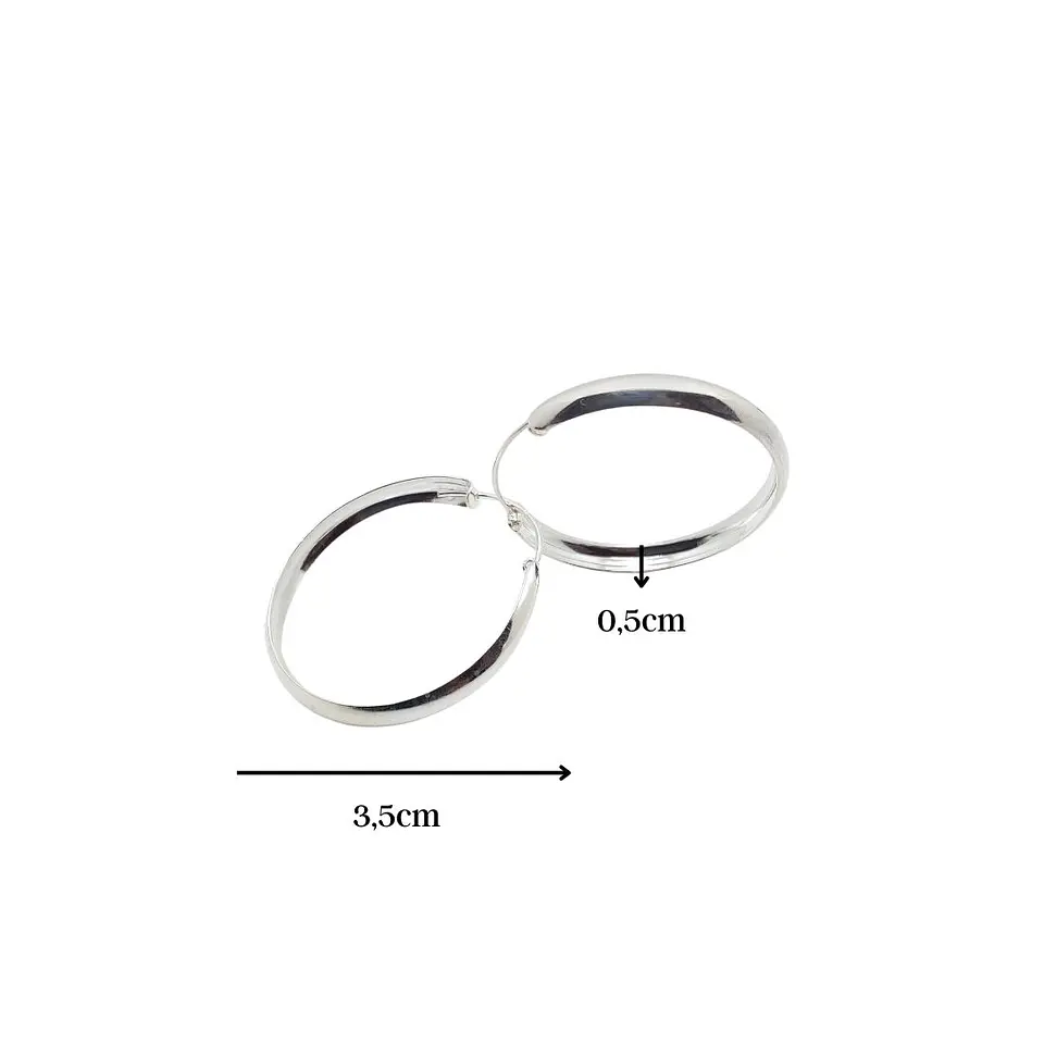 Aros Aplanados de Plata 925 2