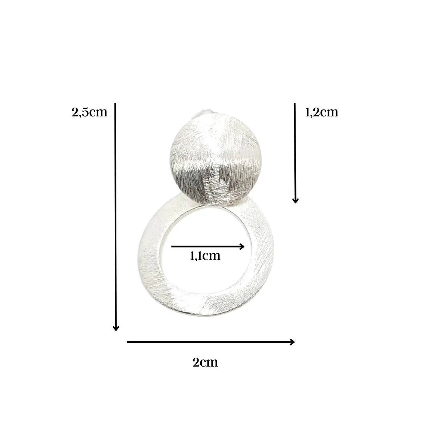 Aros Colgante Esfera Imperfecta Plata 925 2