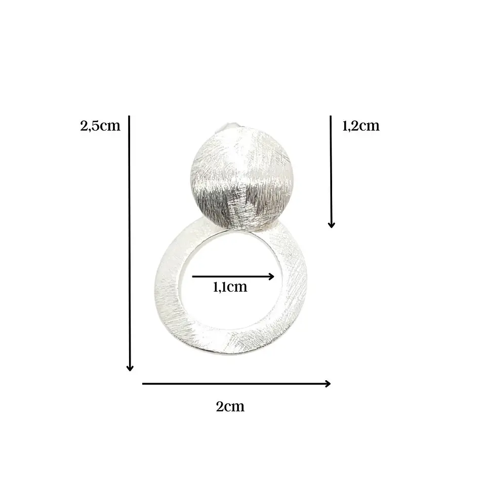 Aros Colgante Esfera Imperfecta Plata 925 2