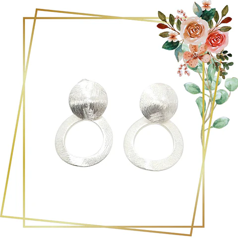 Aros Colgante Esfera Imperfecta Plata 925