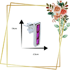 Aros Rectangular de plata 925 cristal fucsia 2