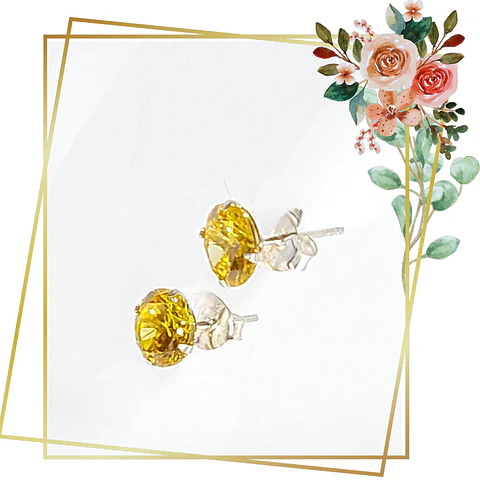 Aros de Plata 925 con circones amarillos