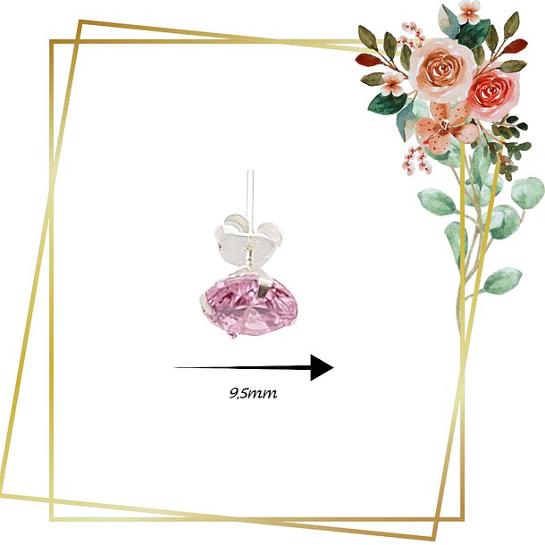 Aros de Plata 925 con circones rosados