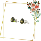 Aros de Plata 925 con circones verdes 1