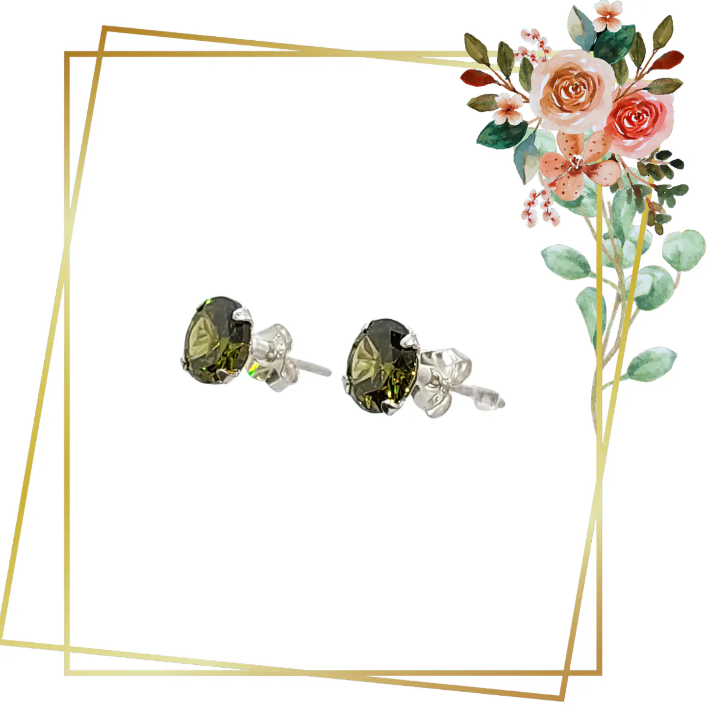 Aros de Plata 925 con circones verdes 1