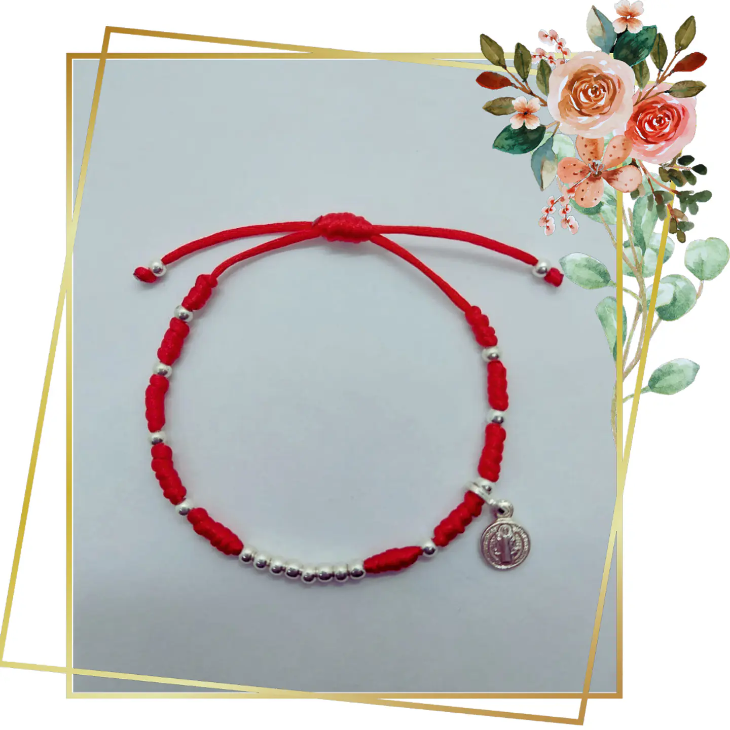 Pulsera Roja de Protección con Medalla de la Virgen en Plata 925 1