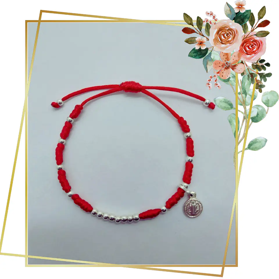 Pulsera Roja de Protección con Medalla de la Virgen en Plata 925 1