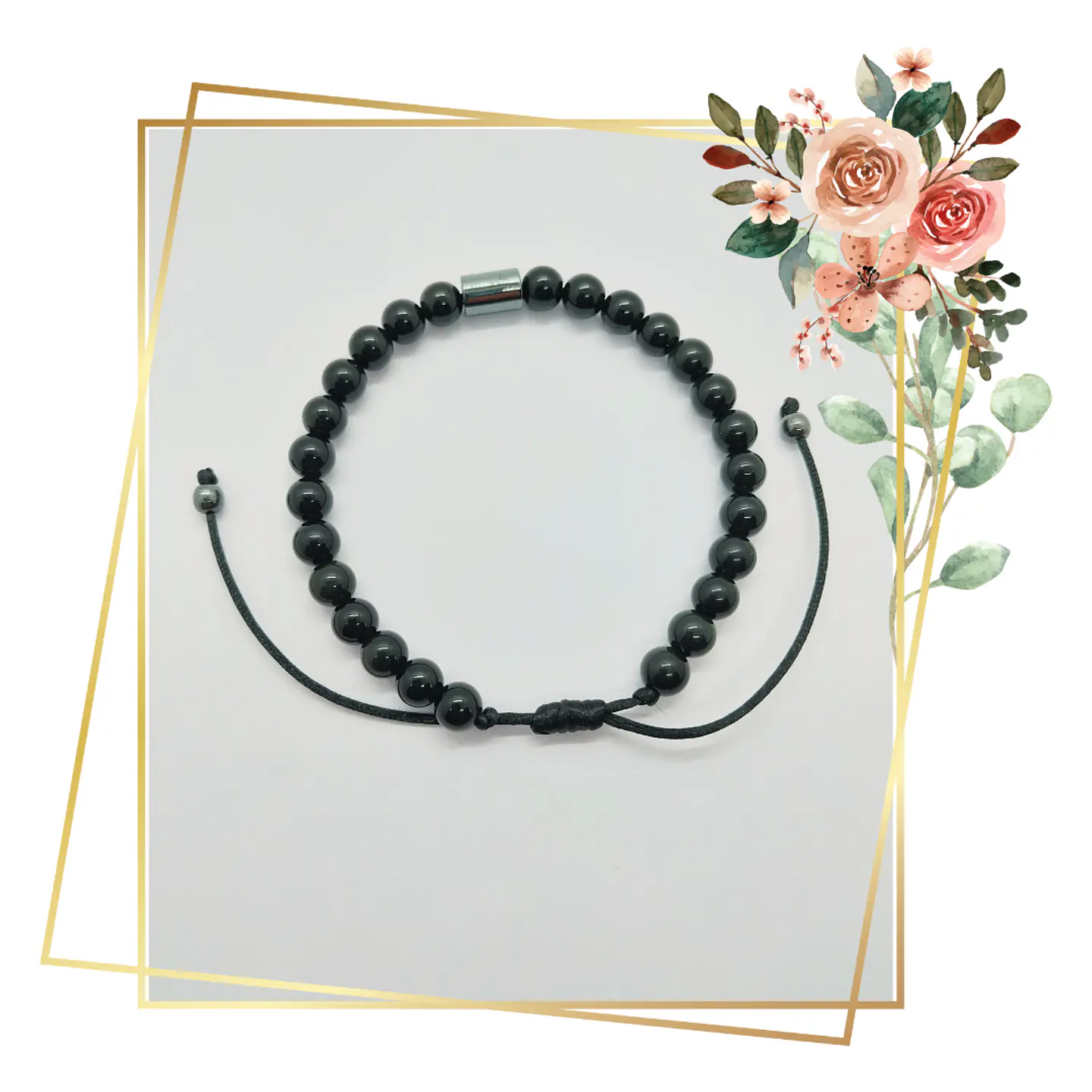 Pulsera de Obsidiana y Hematita 1