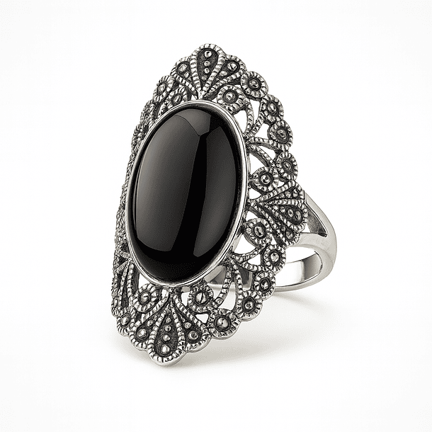 Anillo de Plata 925 envejecida Modelo Sello Circones Entramados