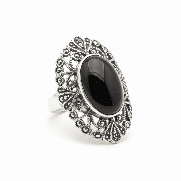 Anillo de Plata 925 envejecida Modelo Sello Circones Entramados 4