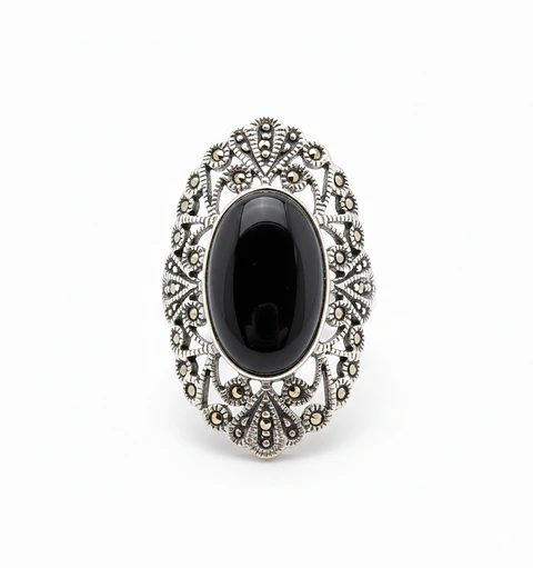 Anillo de Plata 925 envejecida Modelo Sello Circones Entramados