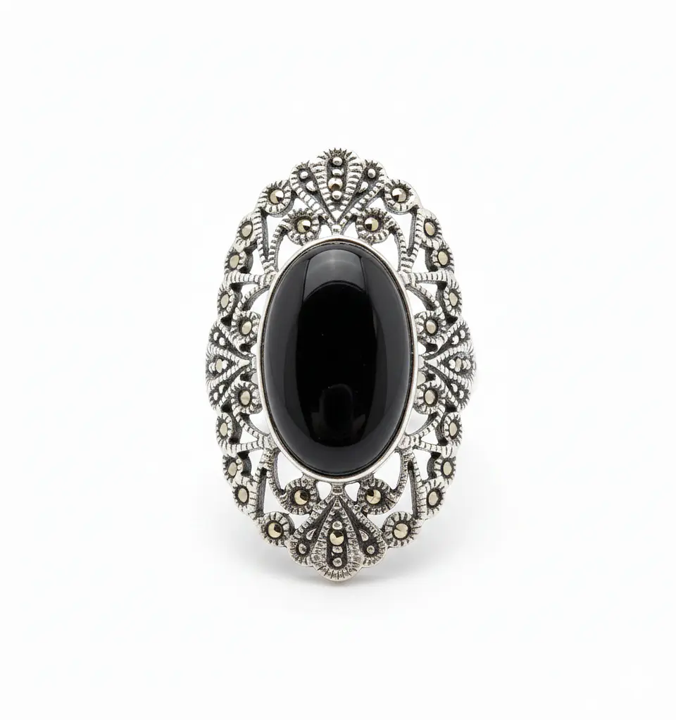 Anillo de Plata 925 envejecida Modelo Sello Circones Entramados 1