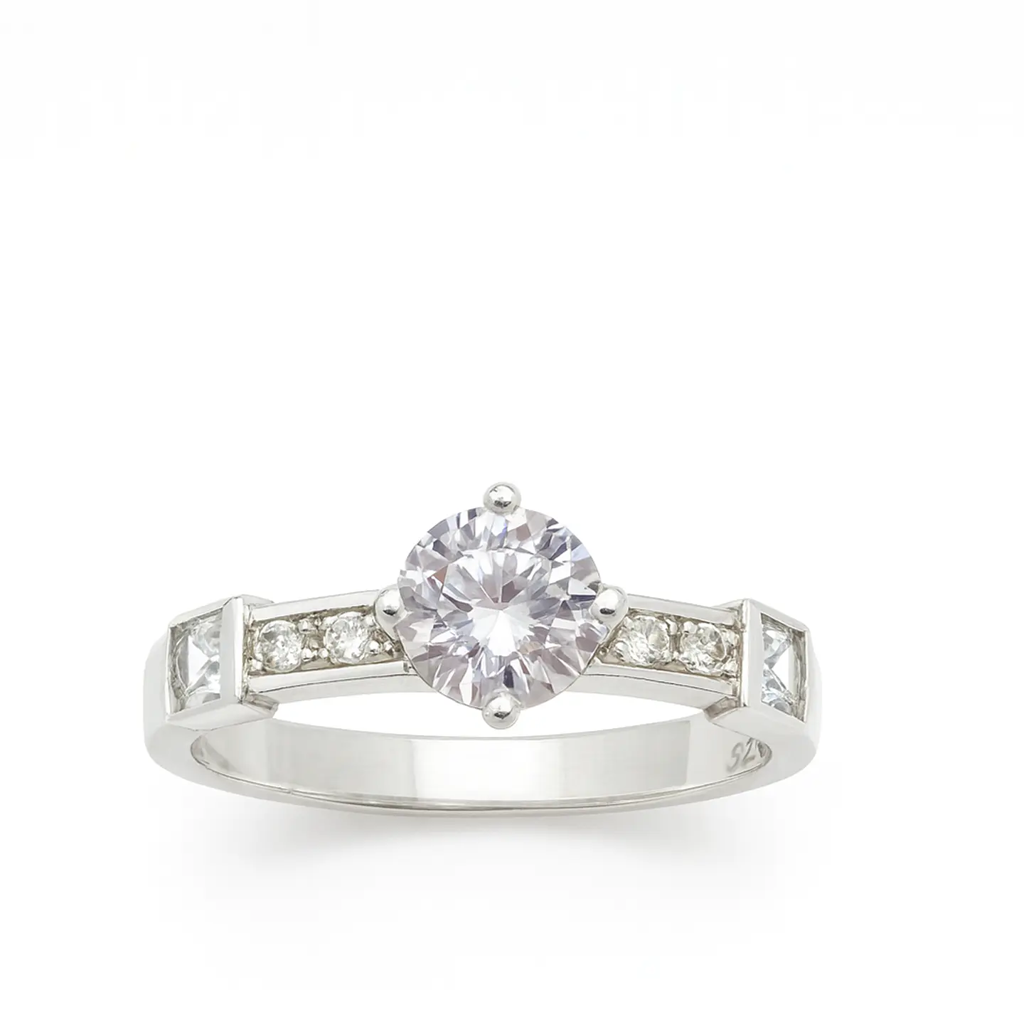 Anillo Circón Solitario de Plata 925  1