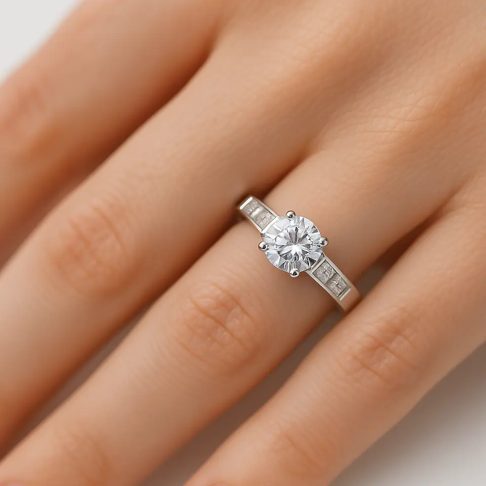 Anillo Circón Solitario de Plata 925  2