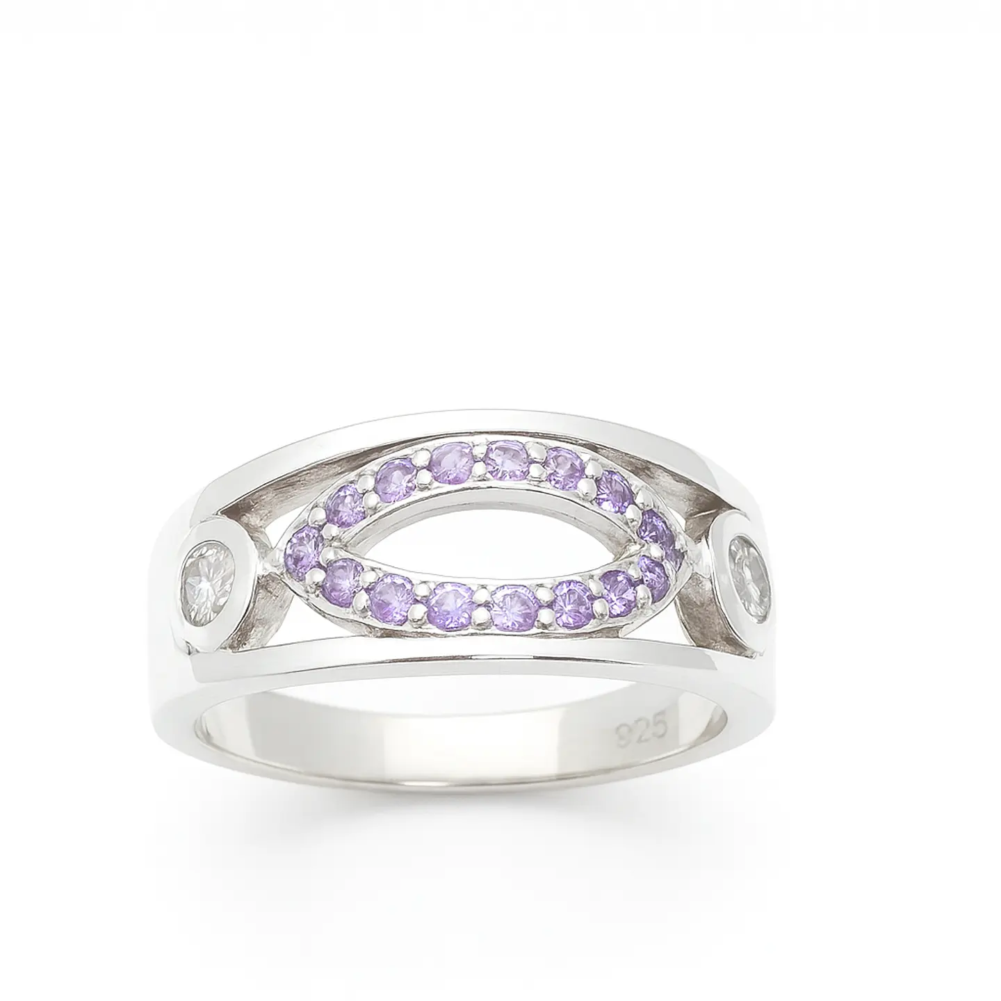 Anillo de Plata 925 con Circonia Violeta 1