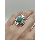 Anillo Colonial de Plata 925 con Piedra Raíz de Esmeralda 2