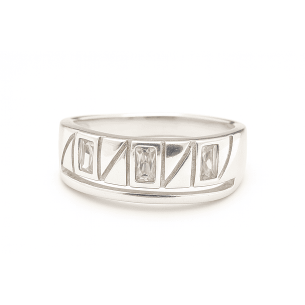 Anillo de Plata 925 con Tres Circones Principales