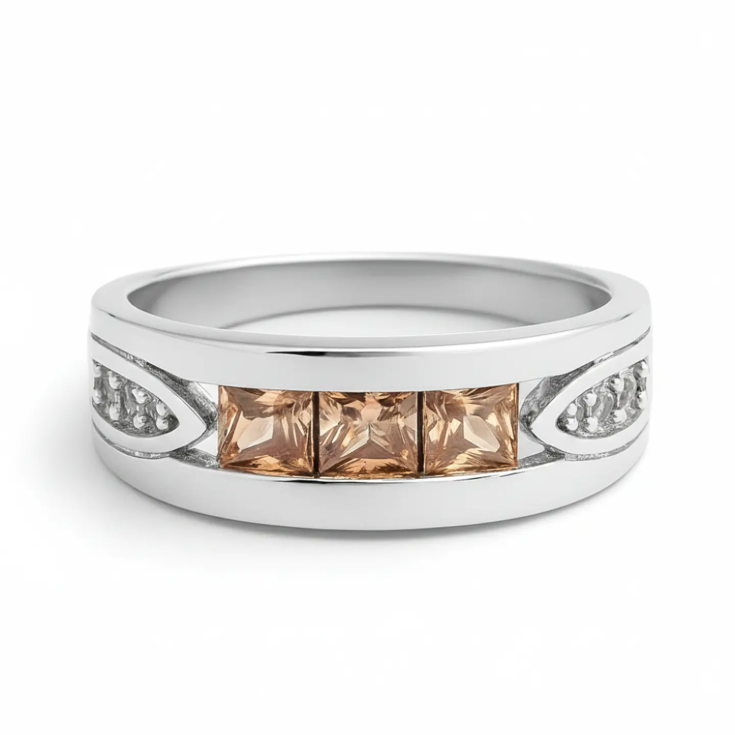 Anillo de Plata 925 con Circones Amarillos 1