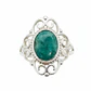 Anillo Colonial de Plata 925 con Piedra Raíz de Esmeralda - Miniatura 1