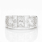 Anillo de Plata 925 Estilo Sello con Mezcla de Circonias Transparentes 1
