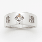 Anillo de Plata 925 Trébol con Circonias Amarillas y Transparentes 1