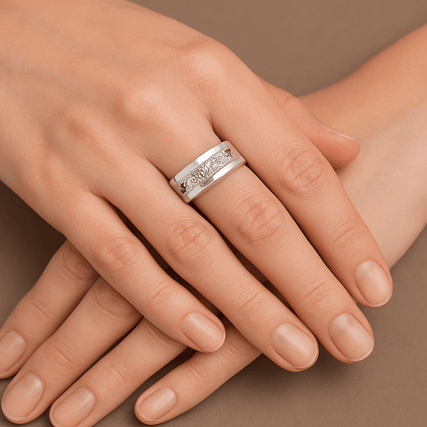 Anillo de Plata 925 Estilo Sello con Rectángulos de Circones Transparentes