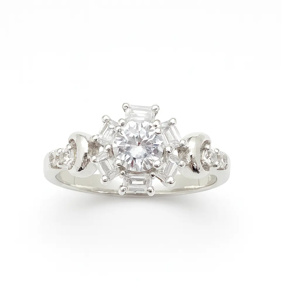 Anillo de Plata 925 Solitario con Circonia Transparente 1