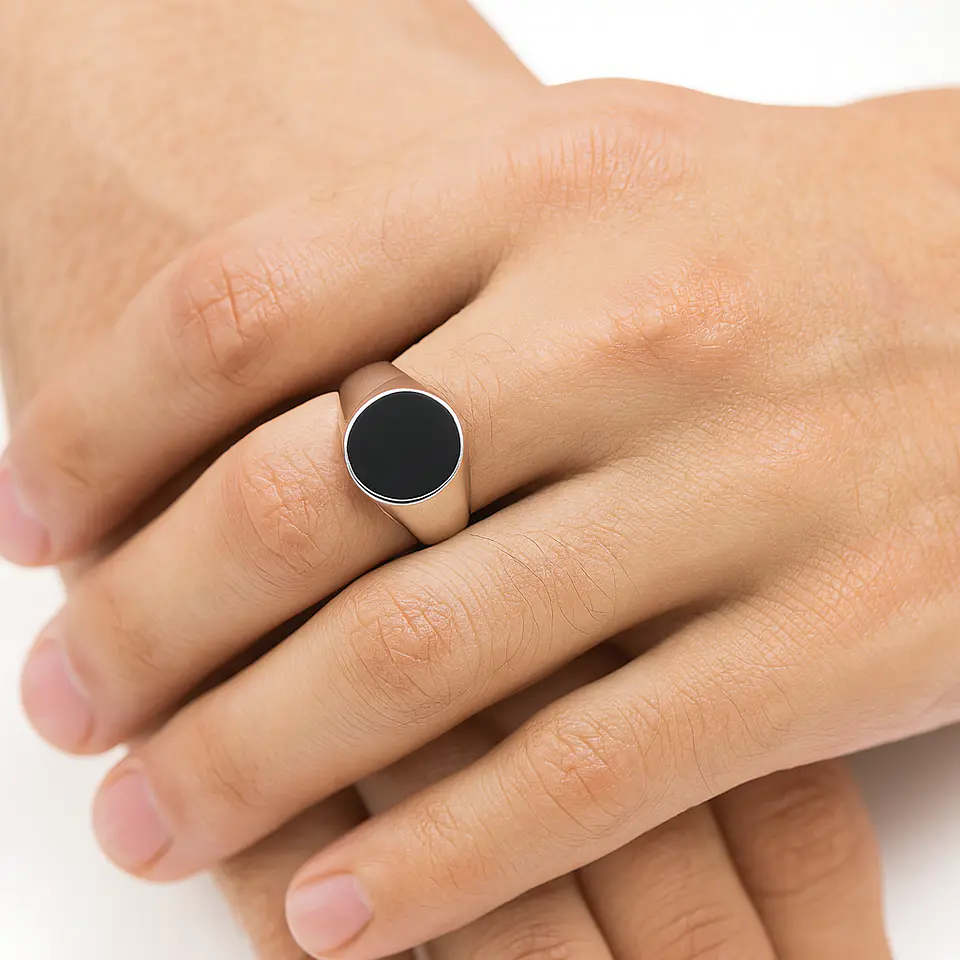 Anillo de Plata 925 con Piedra Negra 2