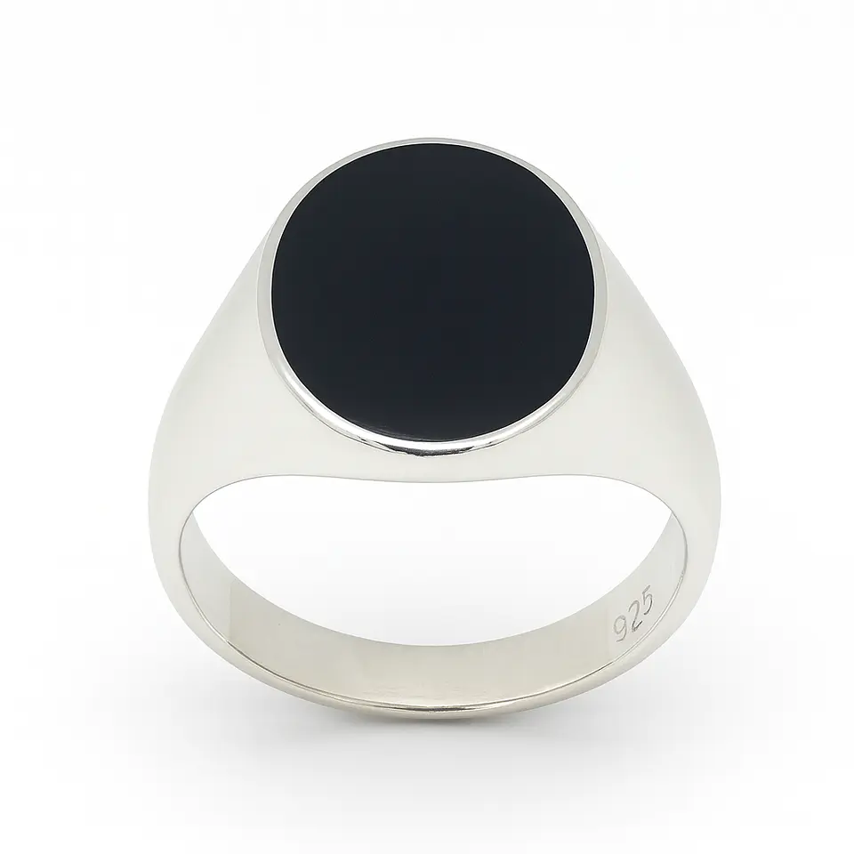 Anillo de Plata 925 con Piedra Negra 1