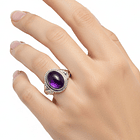 Anillo Diseño Hoja en Plata 925 con Piedra Amatista 2