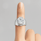 Anillo Sello de Plata 925 con Circon Ovalado Transparente 2