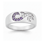 Anillo de Plata 925 con Diseño Curvo y Circones Bicolor 1