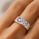 Anillo de Plata 925 con Diseño Curvo y Circones Bicolor 2