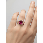 Anillo de Plata 925 con Piedra Raíz de Rubí Ovalada 3