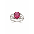 Anillo de Plata 925 con Piedra Raíz de Rubí Ovalada 1