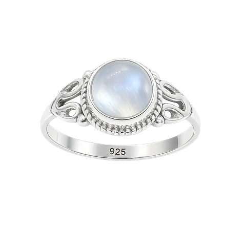 Anillo de Plata 925 con Piedra Luna Oval