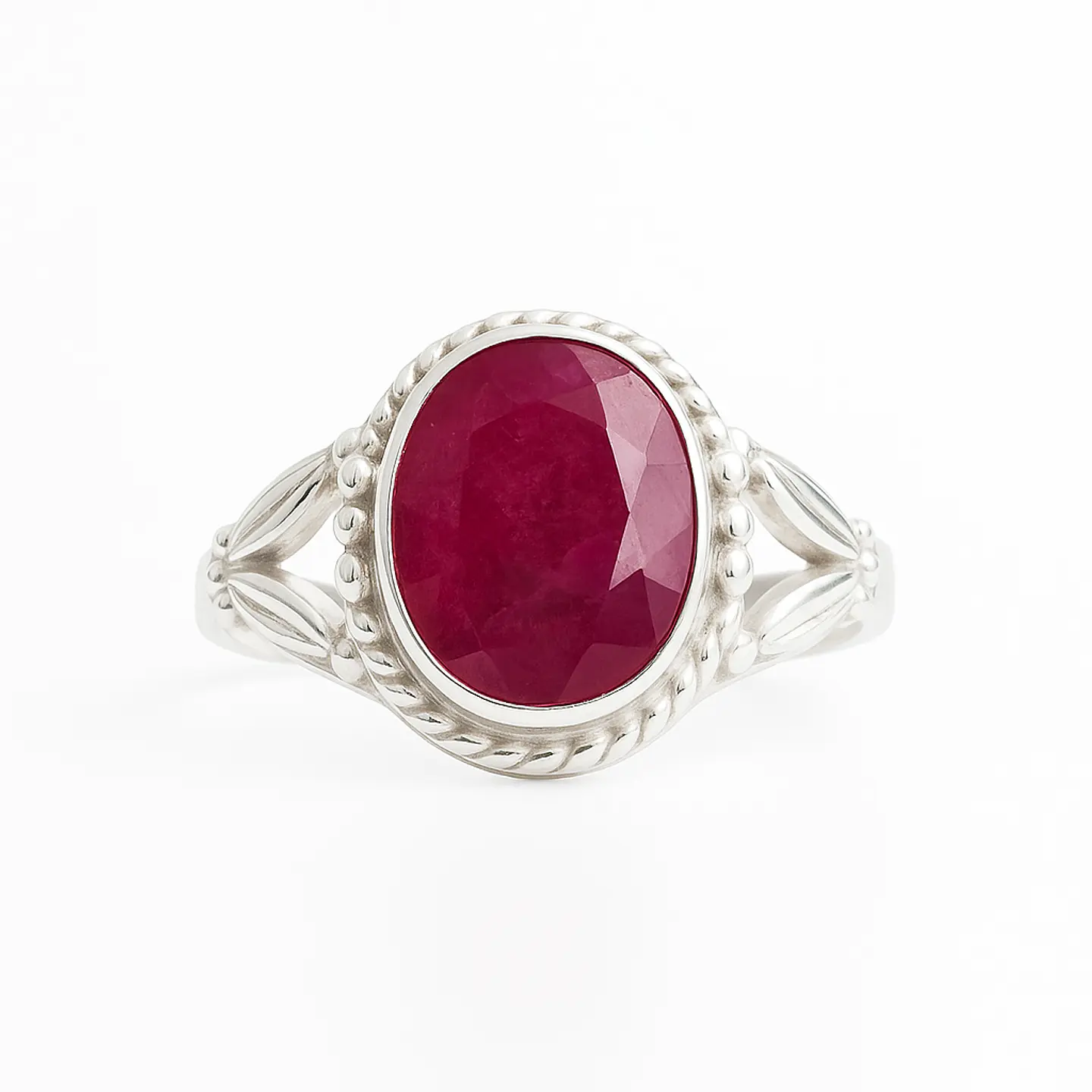 Anillo de Plata 925 con Piedra Raíz de Rubí 1