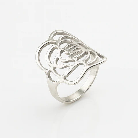 Anillo de Plata con forma de Rosa