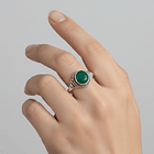 Anillo de Plata 925 con Piedra Verde Oval 2