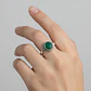 Anillo de Plata 925 con Piedra Verde Oval - Miniatura 2