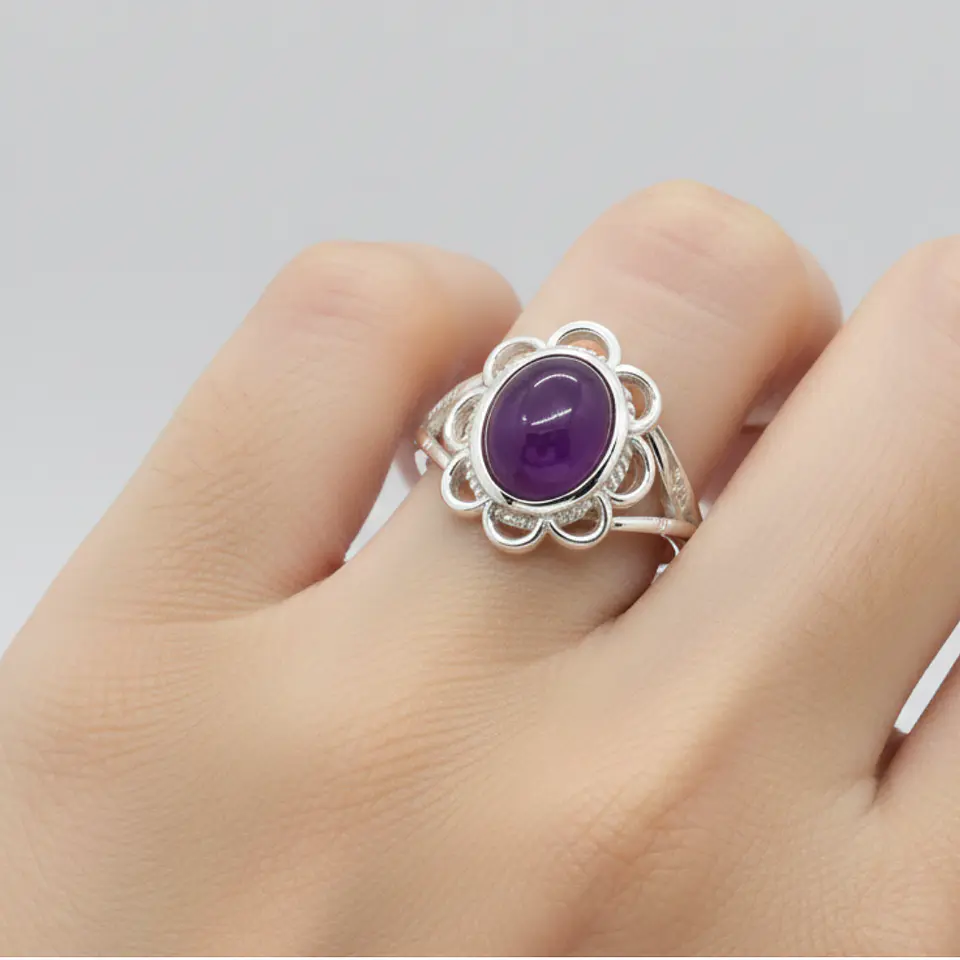 Anillo de Plata 925 con Piedra amatista 2