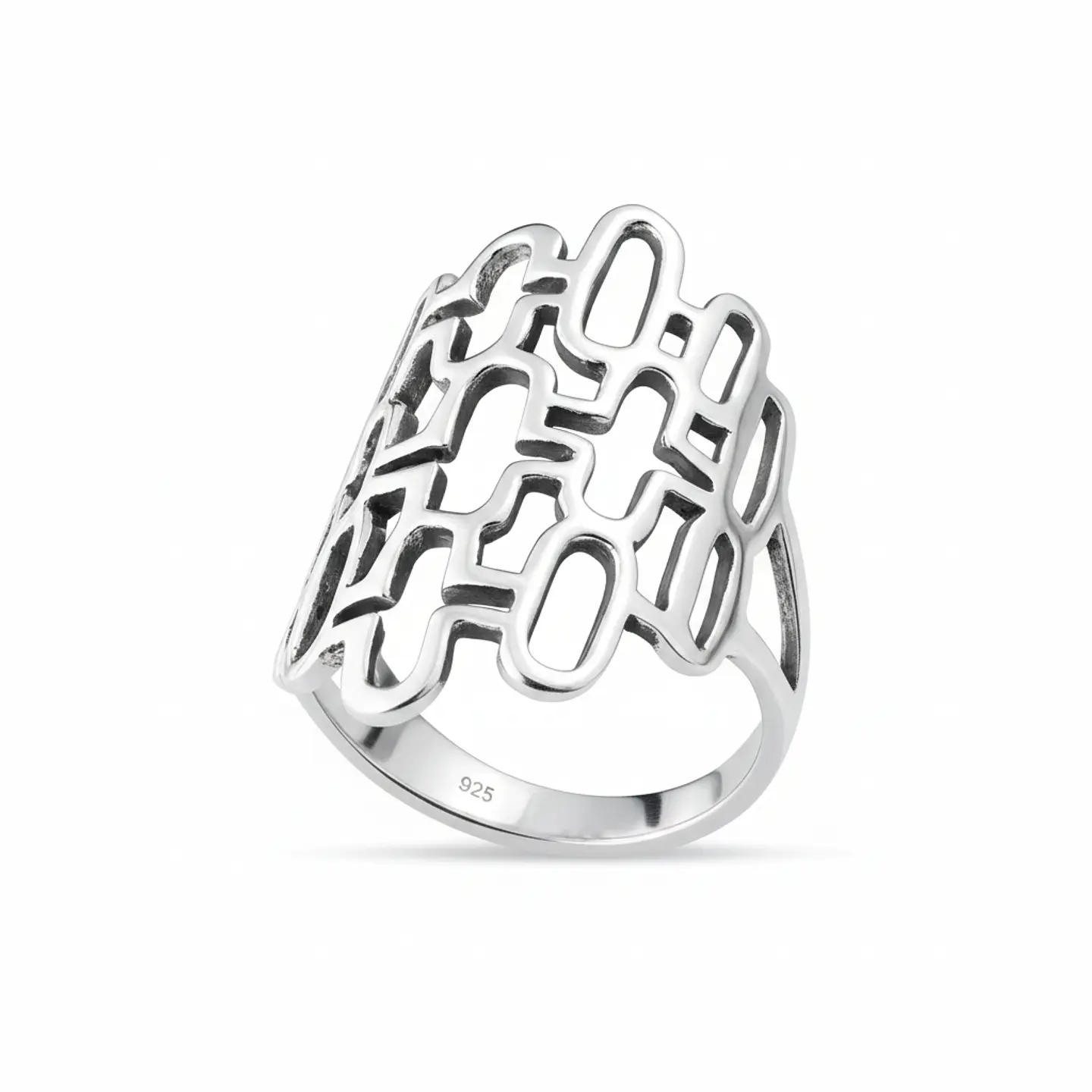 Anillo de Plata 925 Cruces y Óvalos agrupados 1