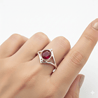 Anillo de Plata 925 con Piedra Raiz de Rubí Redonda 2