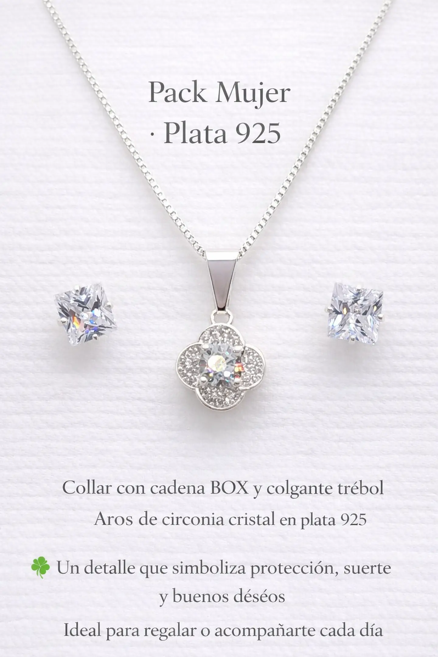 PACK MUJER  – COLLAR Y AROS BRILLO ETERNO 2