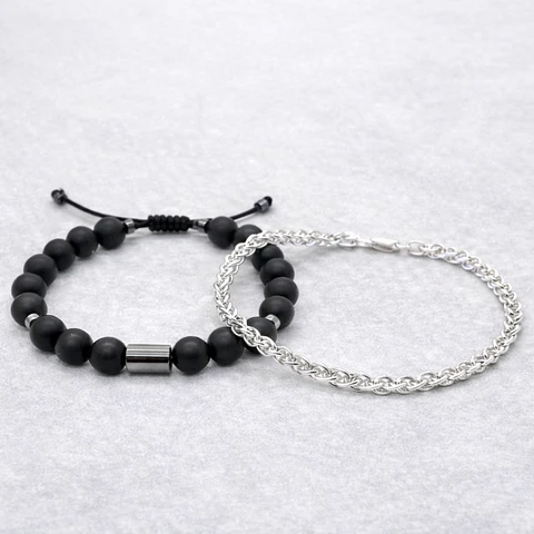 Pack Hombre – Pulseras Plata 925 & Piedra Natural Onix