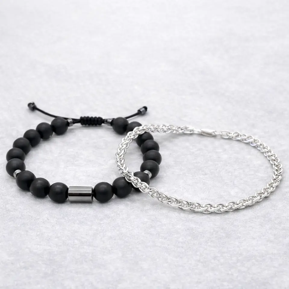 Pack Hombre – Pulseras Plata 925 & Piedra Natural Onix 1