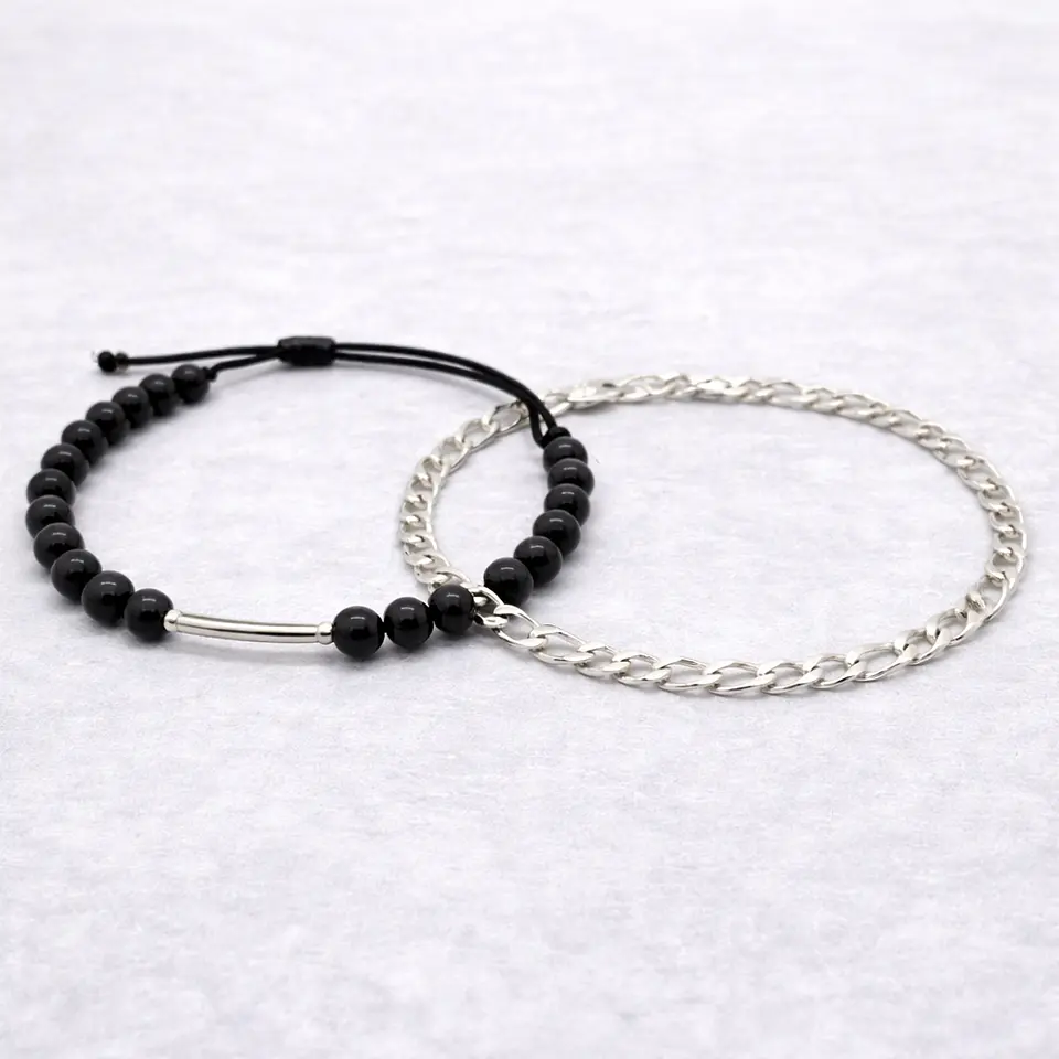 Pack Hombre – Pulseras Plata 925 & Piedra Natural Turmalina 1