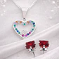 PACK MUJER  – COLLAR CORAZÓN MULTICOLOR Y AROS DE PLATA 925 - Miniatura 1